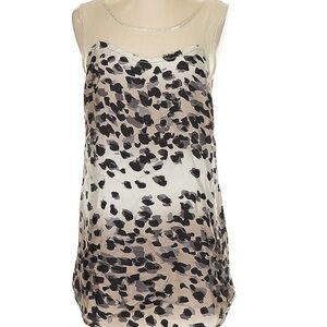 Chris Benz Beige Silk Sheer Top Sz 4